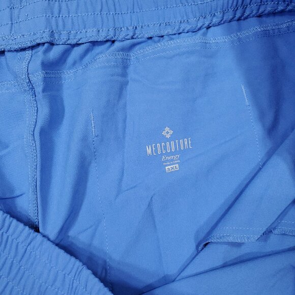 Med Couture Women's Energy Smocked Waist Cargo Jogger Scrub Pants Ceil Blue 3XL - Picture 4 of 7